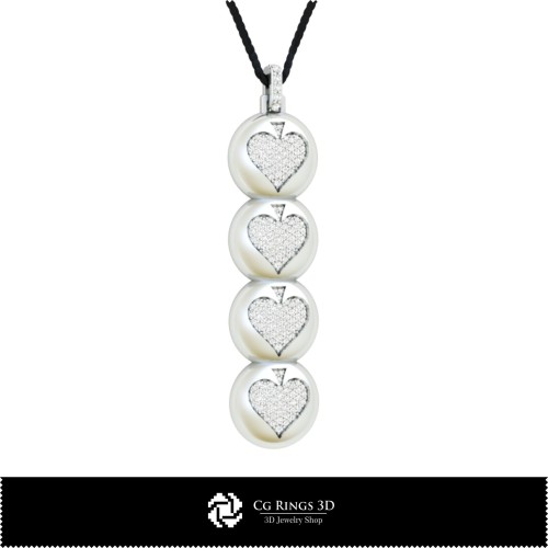 3D-CAD-Anhänger mit Spielkarten, Schmuck 3D-CAD, Anhänger 3D-CAD, 3D-Diamant-Anhänger, 3D-Kugel-Anhänger