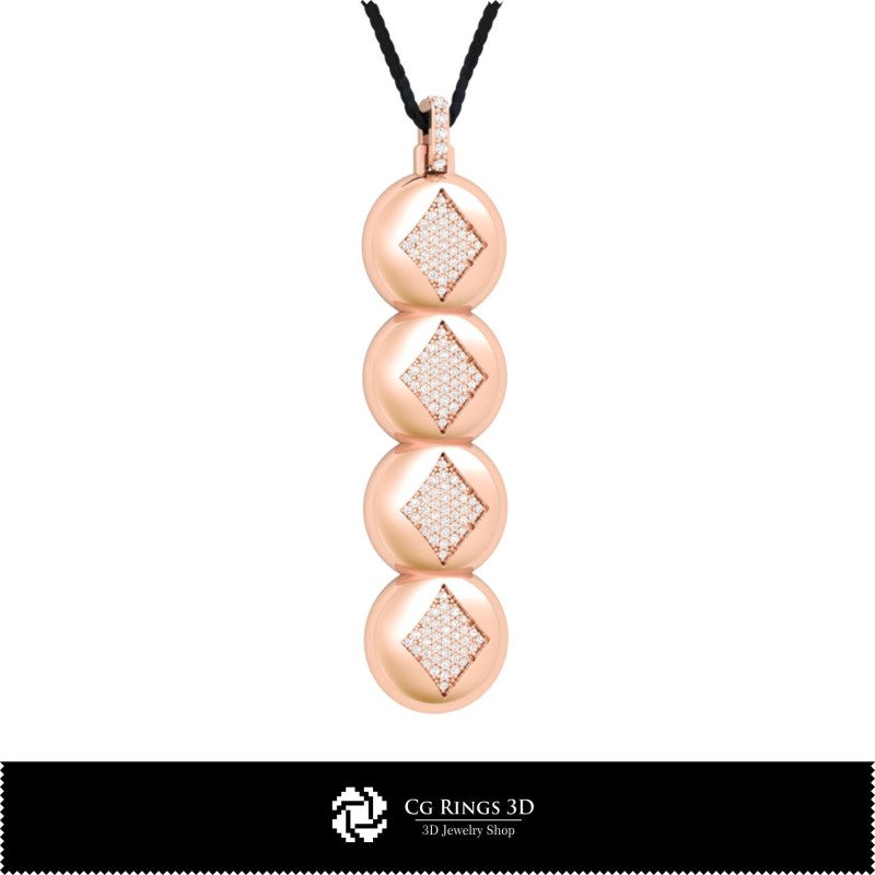 3D-CAD-Anhänger mit Spielkarten, Schmuck-3D-CAD, Anhänger-3D-CAD, 3D-Diamantanhänger, 3D-Kugelanhänger