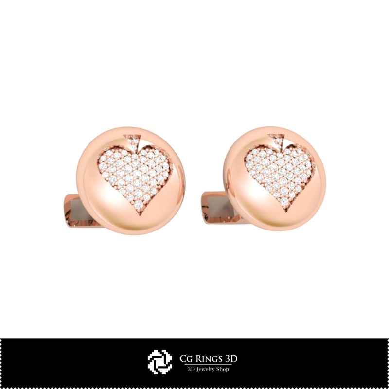 Boutons de manchette CAD 3D avec cartes à jouer Maison, Bijoux CAD 3D, Boutons de manchette CAD 3D, Boutons de manchette CAD 3D