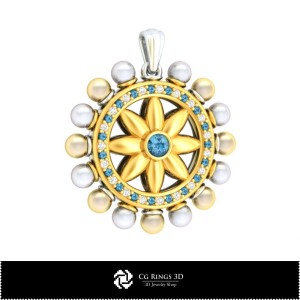 Colgante 3D de Perla con Diamantes Hogar, Joyería CAD 3D, Colgantes CAD 3D, Colgantes de Diamantes 3D, Colgantes de Perla 3D