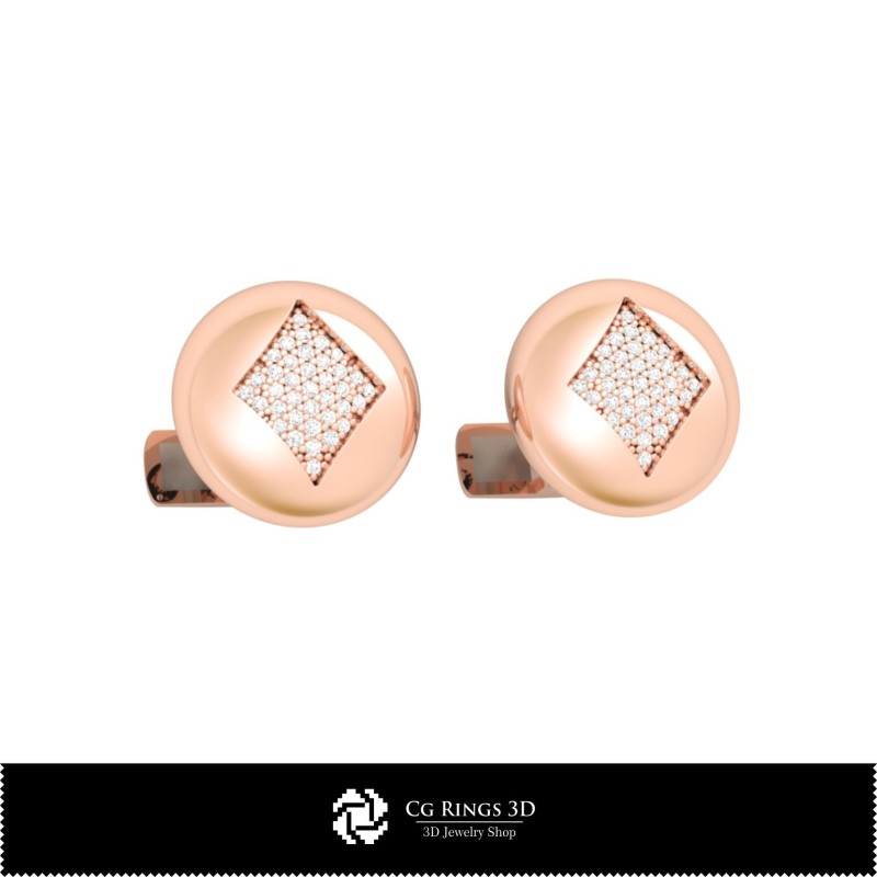 3D-CAD-Manschettenknöpfe mit Spielkarten Home, Schmuck 3D-CAD, Manschettenknöpfe 3D-CAD, 3D-Wal mit Steckverschluss