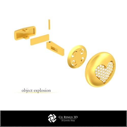 Boutons de manchette CAO 3D avec cartes à jouer pour la maison, Bijoux CAO 3D, Boutons de manchette CAO 3D, Boutons de