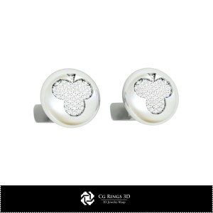 Gemelli 3D CAD con Carte da Gioco per la Casa, Gioielli 3D CAD, Gemelli 3D CAD, Gemelli con Chiusura a Codina di Balena 3D 2