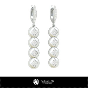 3D CAD Earrings with Playing Cards Home, Jewelry 3D CAD, Earrings 3D CAD , 3D Diamond Earrings, 3D Drop Earrings 2