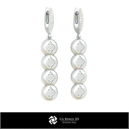 Orecchini CAD 3D con carte da gioco, Gioielli CAD 3D, Orecchini CAD 3D, Orecchini a diamante 3D, Orecchini pendenti 3D