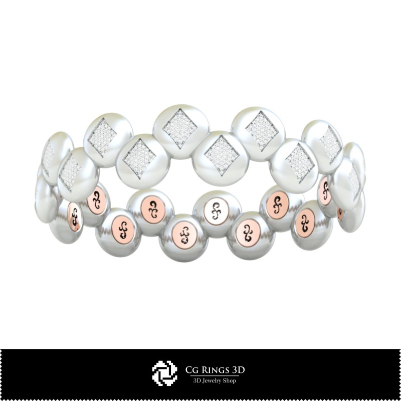 Bracciale 3D CAD con Carte da Gioco, Gioielleria 3D CAD, Bracciali 3D CAD, Bracciali con Diamanti 3D, Bracciali 3D, Bracciale