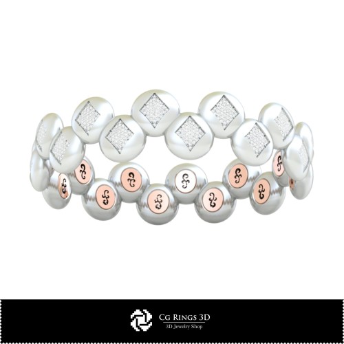 Pulsera 3D CAD con cartas de juego para el hogar, Joyería 3D CAD, Pulseras 3D CAD, Pulseras con diamantes 3D, Pulseras 3D,