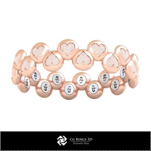 Bracciale CAD 3D con carte da gioco, Gioielli CAD 3D, Braccialetti CAD 3D, Braccialetti con diamanti 3D, Braccialetti 3D,