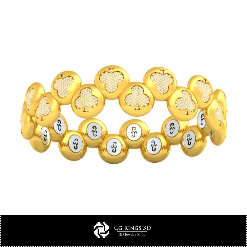 Pulsera CAD 3D con cartas de juego para el hogar, Joyería CAD 3D, Pulseras CAD 3D, Pulseras de diamantes 3D, Pulseras 3D,