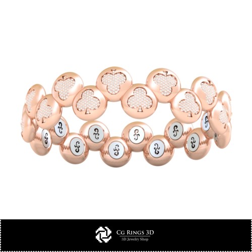 Bracciale CAD 3D con carte da gioco, Gioielli CAD 3D, Bracciali CAD 3D, Bracciali con diamanti 3D, Bracciali 3D, Bracciale