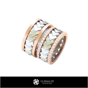 Anillos de boda CAD 3D con naipes para el hogar, Joyería CAD 3D, Anillos CAD 3D, Alianzas de boda 3D, Anillos eternos 3D