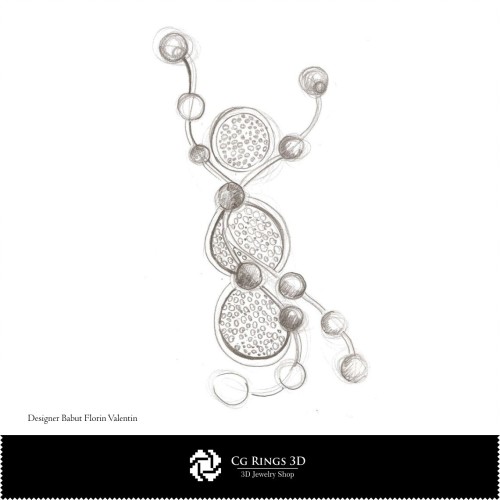 Schizzo Spilla Pupazzo di Neve - Design Gioielli Schizzi di Gioielli