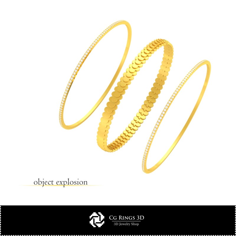 Pulsera CAD 3D con Cartas de Juego, Joyería CAD 3D, Pulseras CAD 3D, Pulseras con Diamantes 3D, Pulseras 3D, Pulsera Brazalete