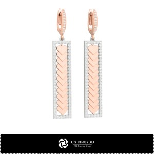 Pendientes CAD 3D con Naipes para el Hogar, Joyería CAD 3D, Pendientes CAD 3D, Pendientes Colgantes 3D