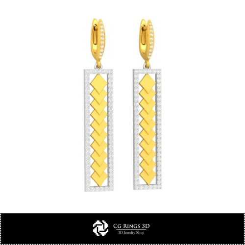 Pendientes CAD 3D con Naipes para el Hogar, Joyería CAD 3D, Pendientes CAD 3D, Pendientes con Diamantes 3D, Pendientes