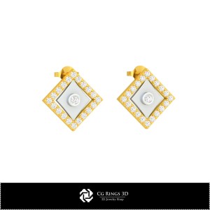Boucles d'oreilles enfant 3D CAO avec cartes à jouer, Bijoux 3D CAO, Boucles d'oreilles 3D CAO, Clous d'oreilles 3D, Boucles
