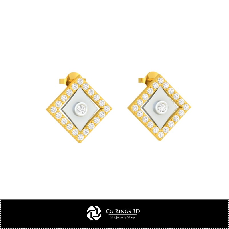 3D-CAD-Kinderohrringe mit Spielkarten Home, Schmuck 3D-CAD, Ohrringe 3D-CAD, 3D-Steckerohrringe, 3D-Kinderohrringe