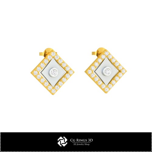 3D CAD Children Earrings with Playing Cards Home, Jewelry 3D CAD, Earrings 3D CAD , 3D Studs Earrings, 3D Children Earrings