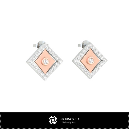 Boucles d'oreilles enfant 3D CAO avec cartes à jouer, Bijoux 3D CAO, Boucles d'oreilles 3D CAO, Clous d'oreilles 3D, Boucles