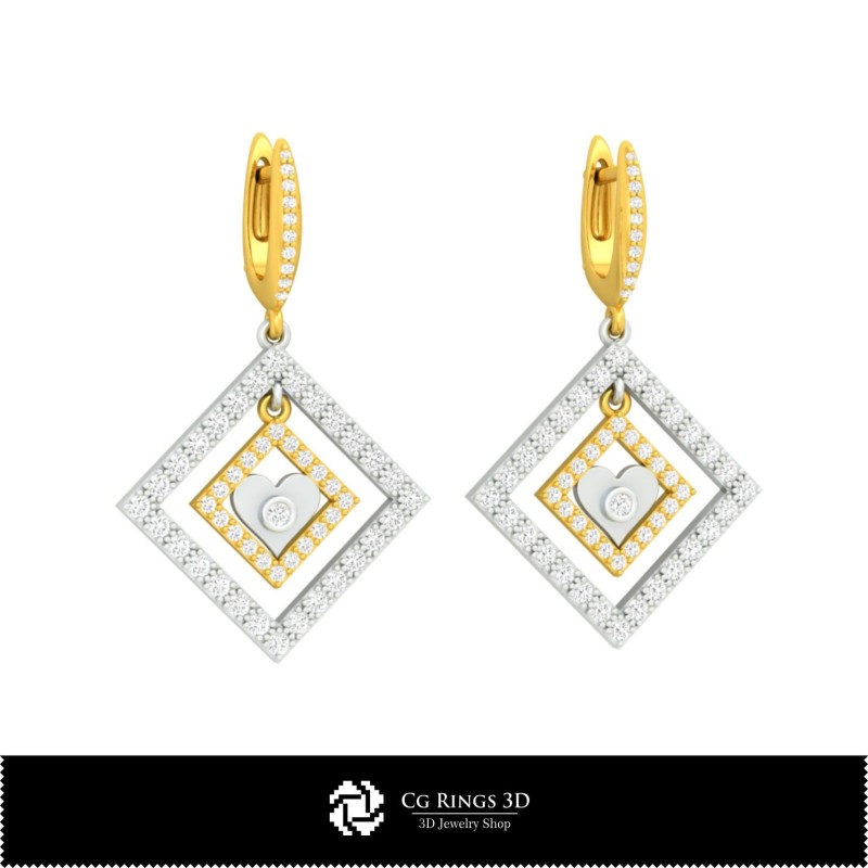 Boucles d'oreilles CAO 3D avec cartes à jouer pour la maison, Bijoux CAO 3D, Boucles d'oreilles CAO 3D, Boucles d'oreilles