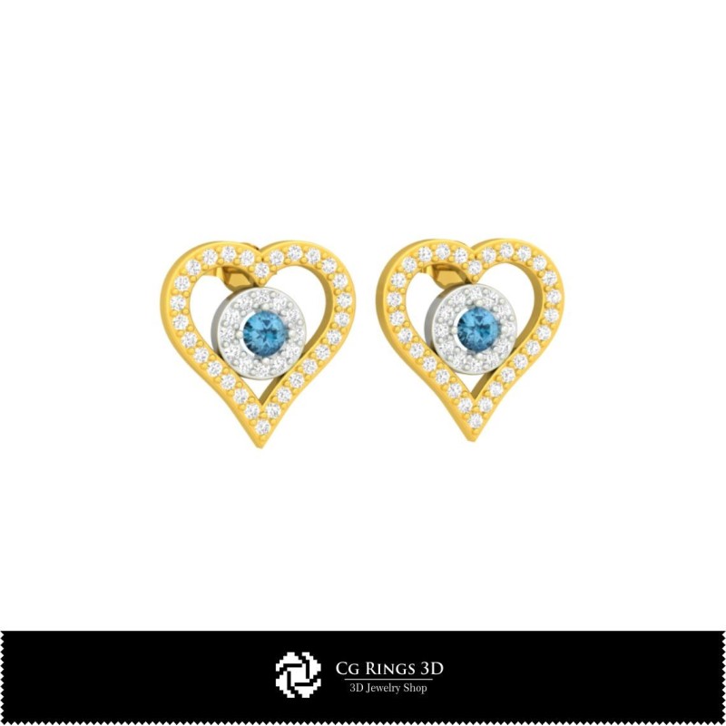 Cercei CAD 3D cu cărți de joc Home, Bijuterii CAD 3D, Cercei CAD 3D, Cercei cu diamant 3D, Cercei tip șurub 3D