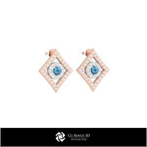 Pendientes CAD 3D con naipes para el hogar, Joyería CAD 3D, Pendientes CAD 3D, Pendientes de diamante 3D, Pendientes de botón 3D 2