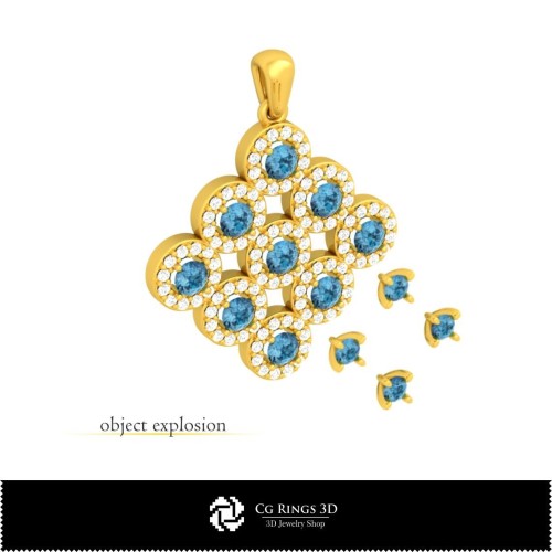 Pendentif 3D - Bijoux 3D CAO, Bijouterie 3D CAO, Pendentifs CAO 3D, Pendentifs diamant 3D
