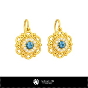 Boucles d'oreilles DAO 3D, Bijoux DAO 3D, Boucles d'oreilles 3D DAO, Boucles d'oreilles pendantes 3D