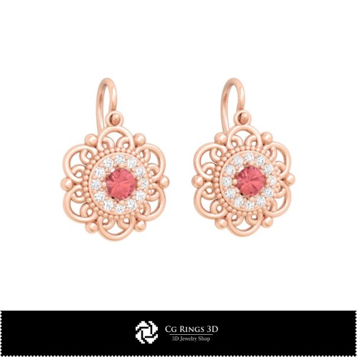 Boucles d'oreilles DAO 3D, Bijoux DAO 3D, Boucles d'oreilles 3D DAO, Boucles d'oreilles pendantes 3D