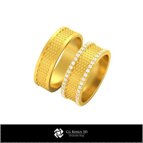 Bagues de mariage CAO 3D, Bijoux CAO 3D, Bagues CAO 3D, Alliances CAO 3D