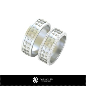 3D-CAD-Eheringe Zuhause, Schmuck 3D-CAD, Ringe 3D-CAD, Trauringe 3D 2