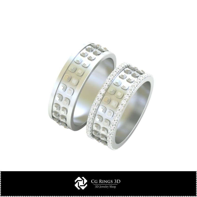 3D-CAD-Eheringe Zuhause, Schmuck 3D-CAD, Ringe 3D-CAD, Trauringe 3D