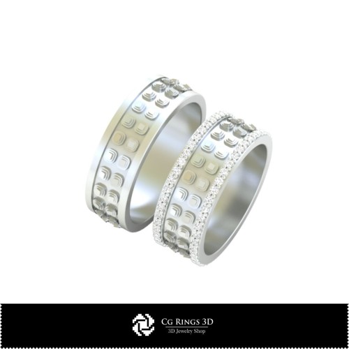 Anillos de boda CAD 3D para el hogar, Joyería CAD 3D, Anillos CAD 3D, Alianzas CAD 3D