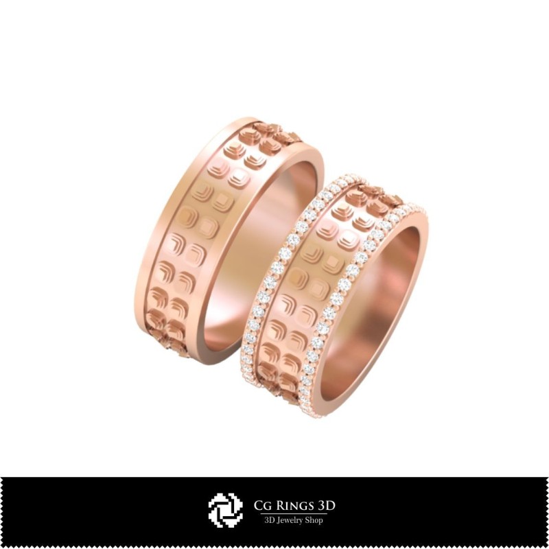 3D CAD 婚戒之家，珠宝 3D CAD，戒指 3D CAD，结婚对戒 3D