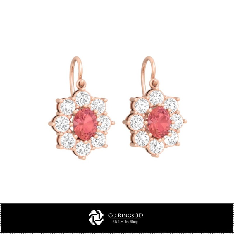 3D-CAD-Ohrringe Zuhause, Schmuck 3D-CAD, Ohrringe 3D-CAD, 3D-Tropfenohrringe