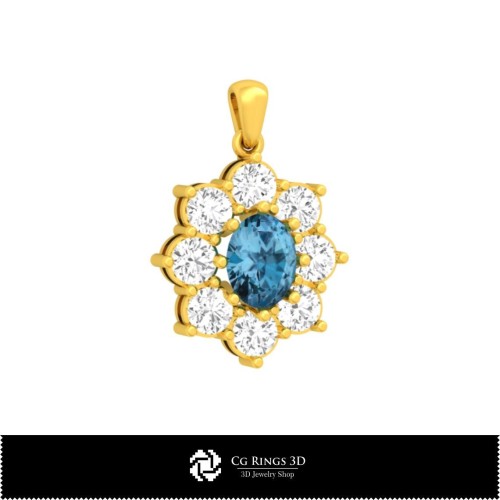 Gioielleria-Pendente CAD 3D Gioielleria CAD 3D, Pendenti CAD 3D, Pendenti con Diamanti CAD 3D, Pendenti Floreali CAD 3D