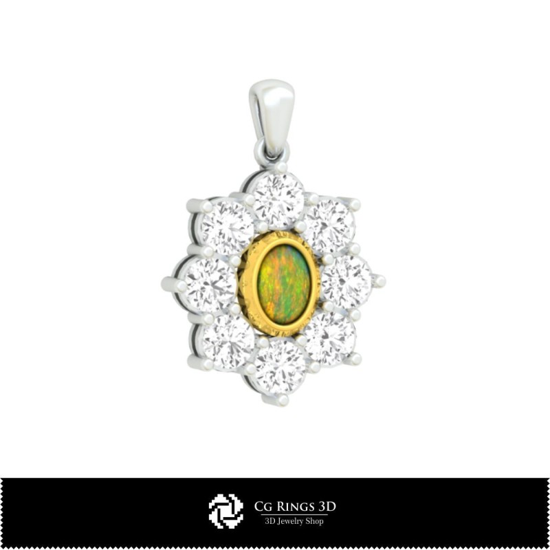Pendentif Opale CAO 3D pour la maison, Bijoux CAO 3D, Pendentifs CAO 3D, Pendentifs Diamant 3D, Pendentifs Opale 3D