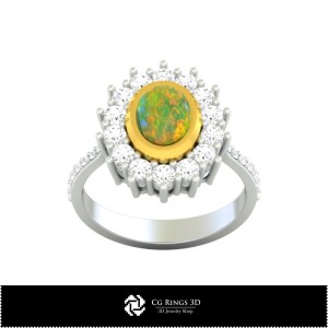 3D-CAD-Ringe mit Opal, Schmuck 3D-CAD, Ringe 3D-CAD, Opalringe 3D 2