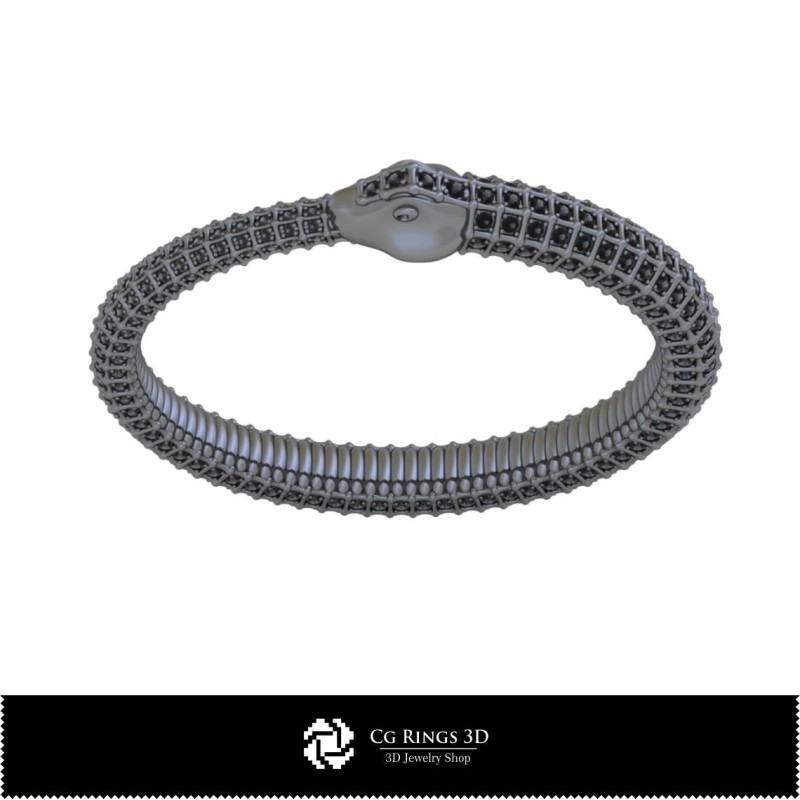 Bracciale a serpentello 3D CAD Home, Gioielleria 3D CAD, Bracciali 3D CAD, Gioielli vintage 3D CAD, Bracciali 3D, Braccialetto