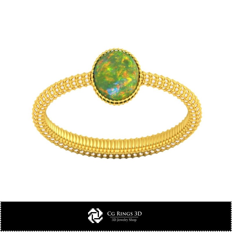Brățară CAD 3D cu opal Acasă, Bijuterii CAD 3D, Brățări CAD 3D, Bijuterii vintage CAD 3D, Brățări 3D, Bangle 3D, Opal 3D