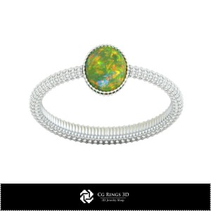 Brățară CAD 3D cu opal Acasă, Bijuterii CAD 3D, Brățări CAD 3D, Bijuterii vintage CAD 3D, Brățări 3D, Bangle 3D, Opal 3D 2
