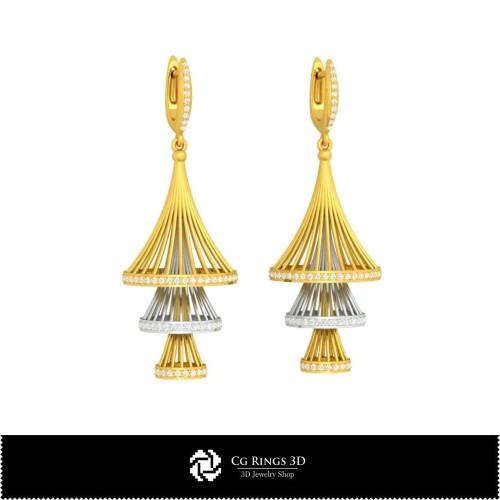3D-CAD-Ohrringe Zuhause, Schmuck 3D-CAD, Ohrringe 3D-CAD, 3D-Hängeohrringe