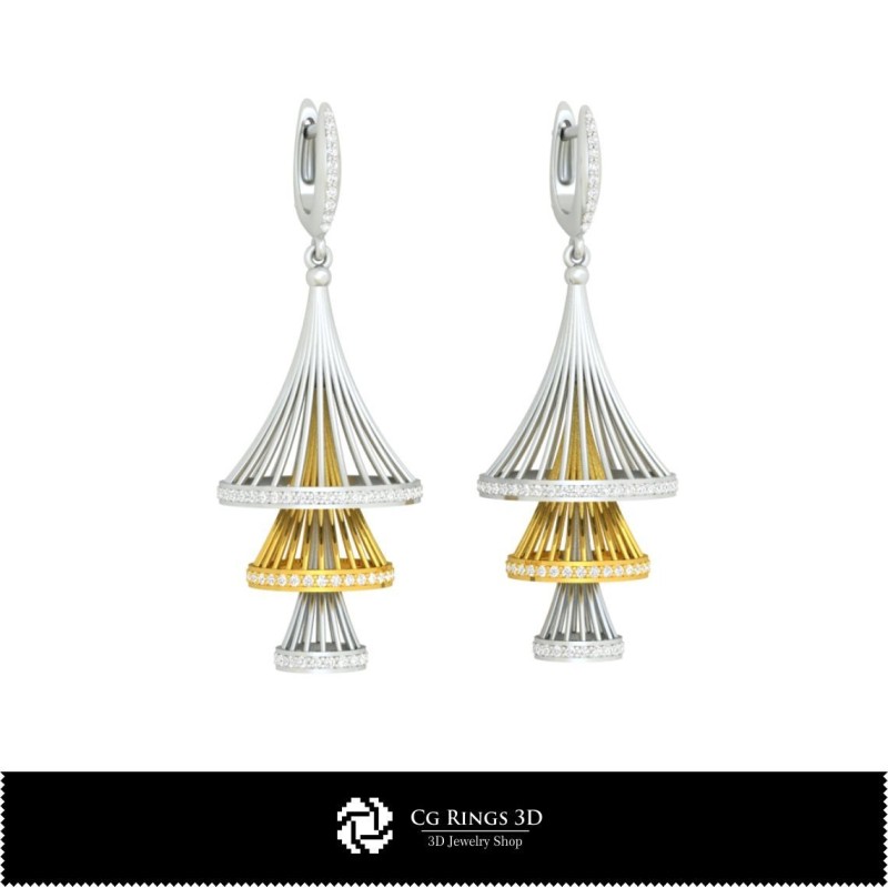 Orecchini CAD 3D Home, Gioielli CAD 3D, Orecchini CAD 3D, Orecchini a Pendolo 3D