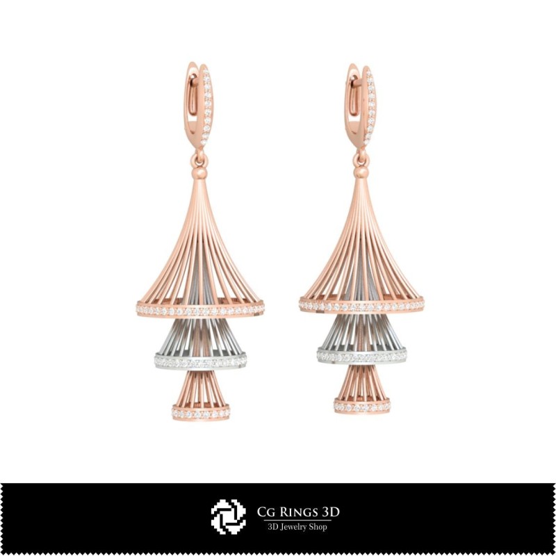 Orecchini CAD 3D Home, Gioielli CAD 3D, Orecchini CAD 3D, Orecchini a Pendolo 3D