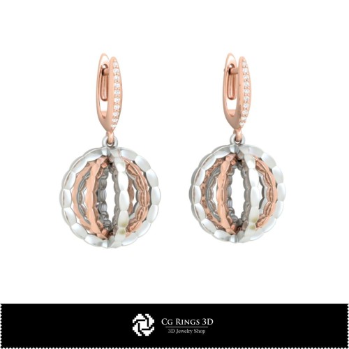 3D-CAD-Ohrringe Zuhause, Schmuck 3D-CAD, Ohrringe 3D-CAD, 3D-Diamant-Ohrringe