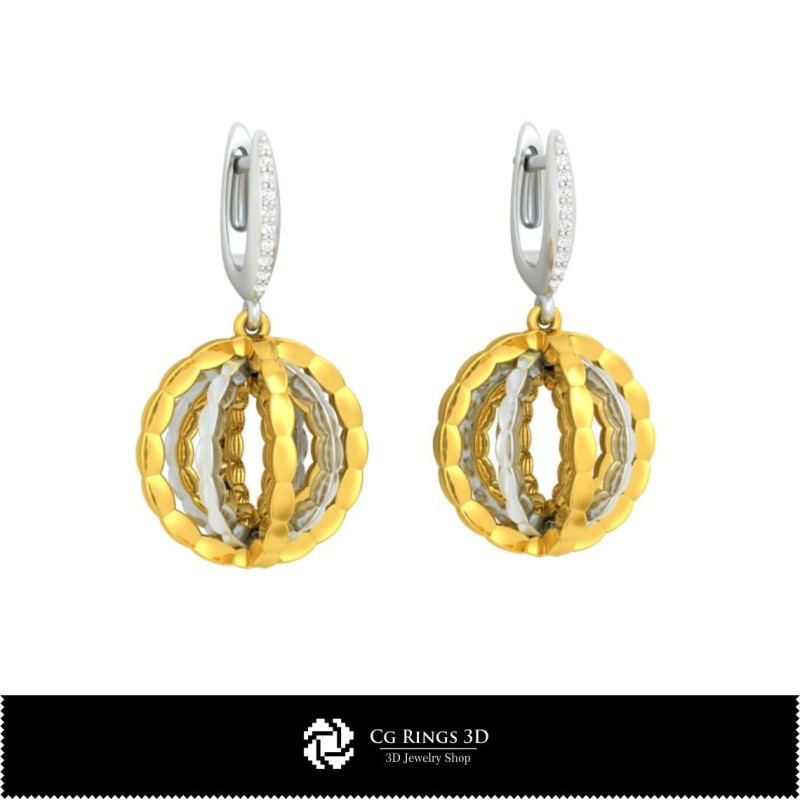Orecchini CAD 3D Casa, Gioielli CAD 3D, Orecchini CAD 3D, Orecchini con Diamanti 3D