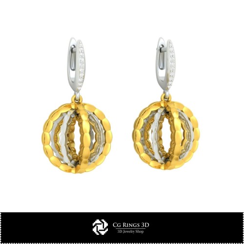 Pendientes CAD 3D, CAD 3D de joyería, Pendientes CAD 3D, Pendientes de diamantes 3D