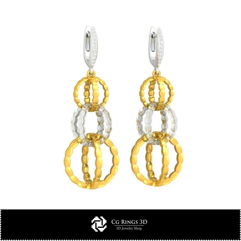 Boucles d'oreilles CAO 3D, CAO 3D Bijoux, Boucles d'oreilles CAO 3D, Boucles d'oreilles pendantes 3D
