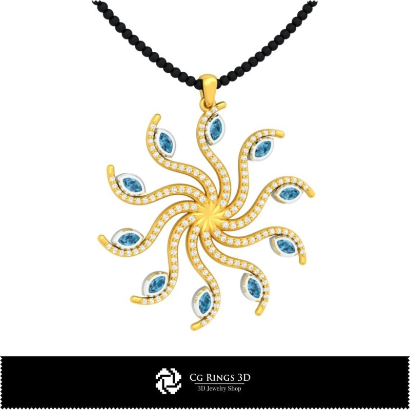 Gioielli-Pendente CAD 3D Gioielli CAD 3D, Pendenti CAD 3D, Pendenti con Diamanti CAD 3D, Pendenti Floreali CAD 3D