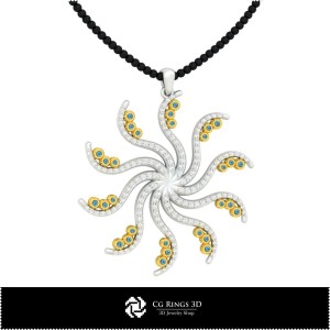 Bijoux-Pendentif 3D DAO Bijoux 3D DAO, Pendentifs 3D DAO, Pendentifs Diamant 3D, Pendentifs Floraux 3D 2